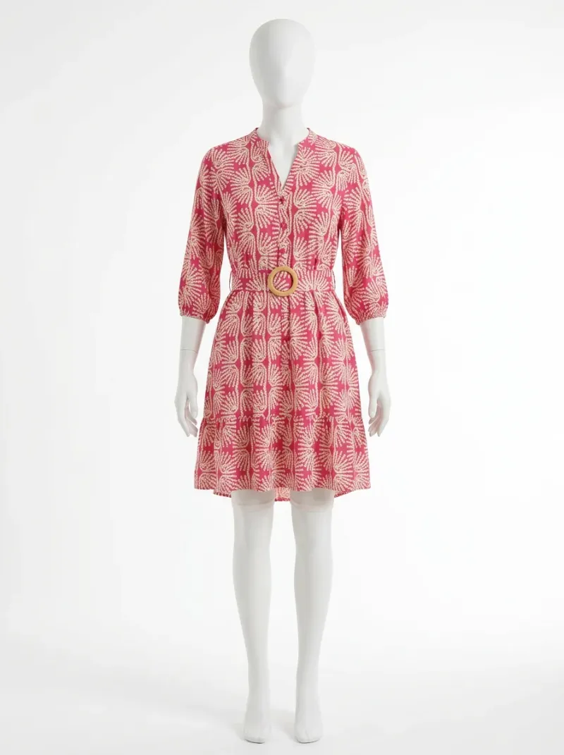 Robe fluide courte viscose imprimé fleuri bohème femme