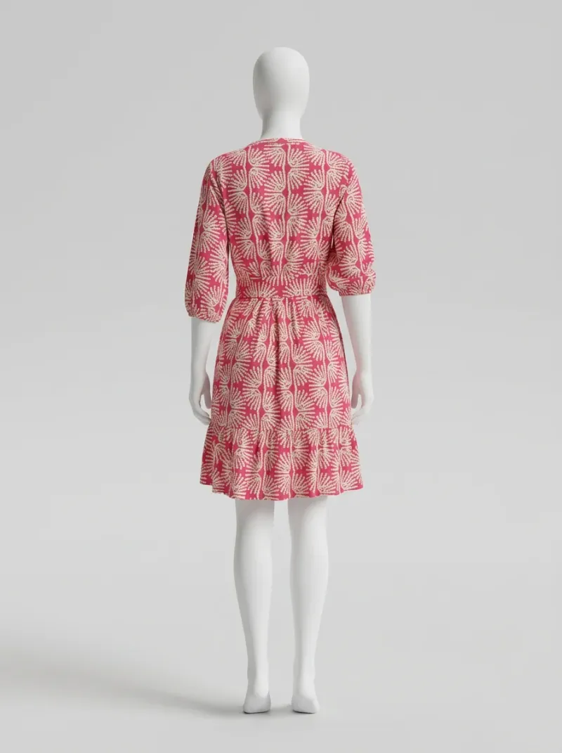 Robe fluide courte viscose imprimé fleuri bohème femme