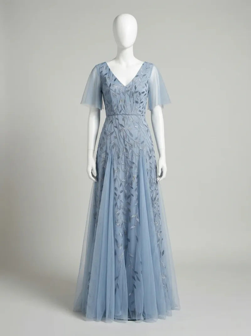 Robe fluide paillettes soirée élégante femme
