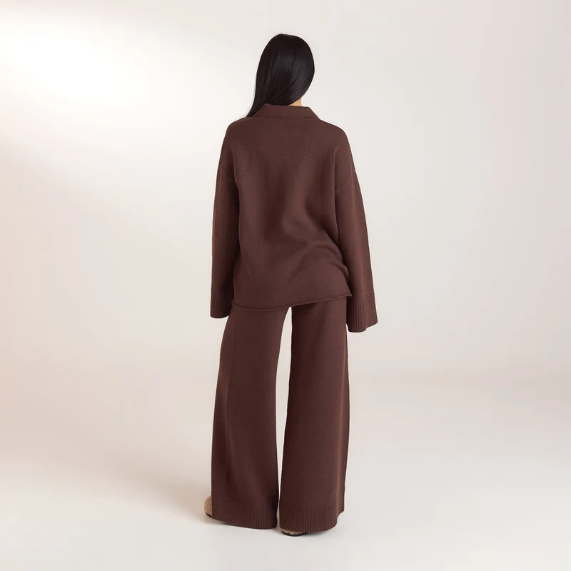 Pull en Maille à Demi-patte - Chocolat