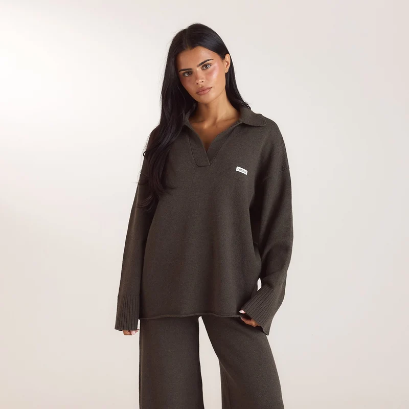 Pull en Maille à Demi-patte - Vert Mousse