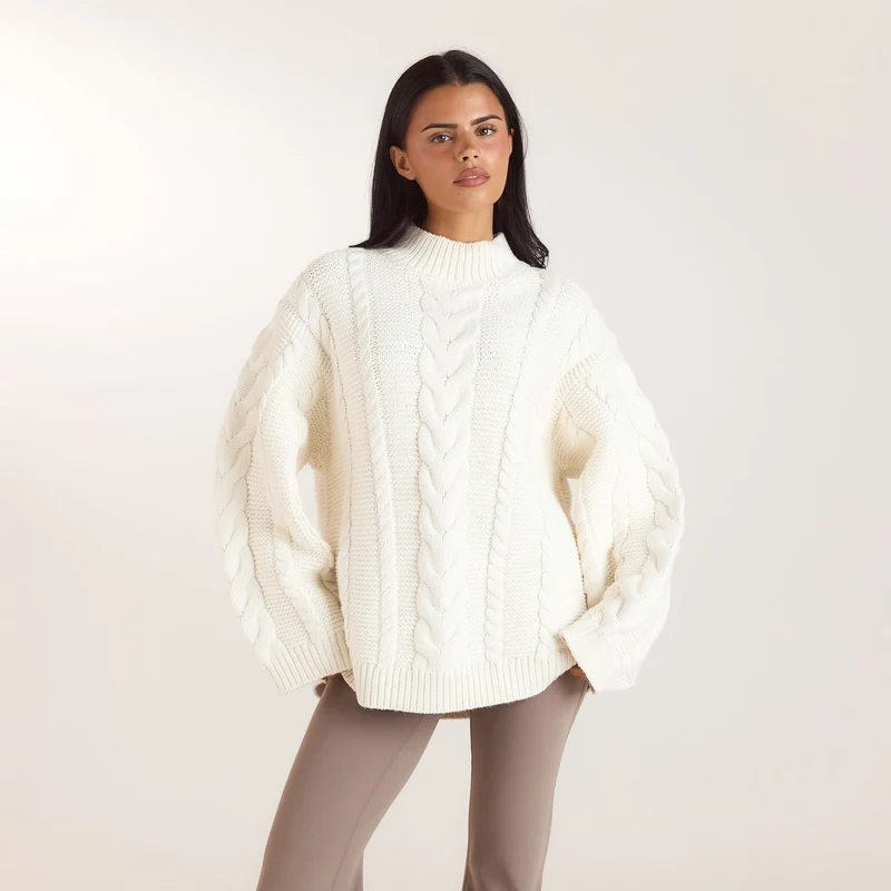 Pull Torsadé Oversize - Crème