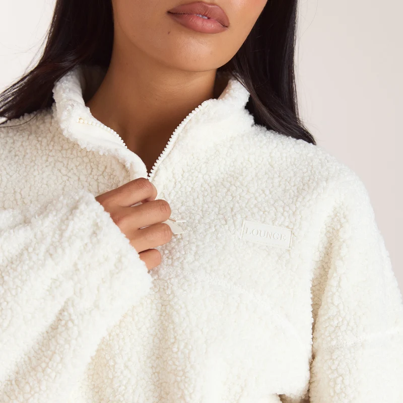 Veste en Polaire Borg - Crème