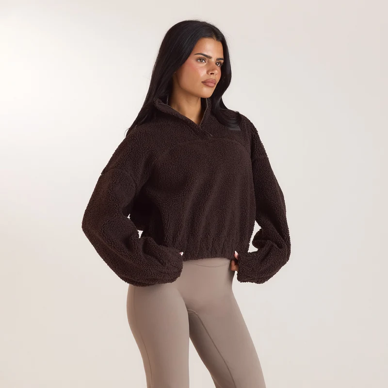 Veste en Polaire Borg - Chocolat Noir