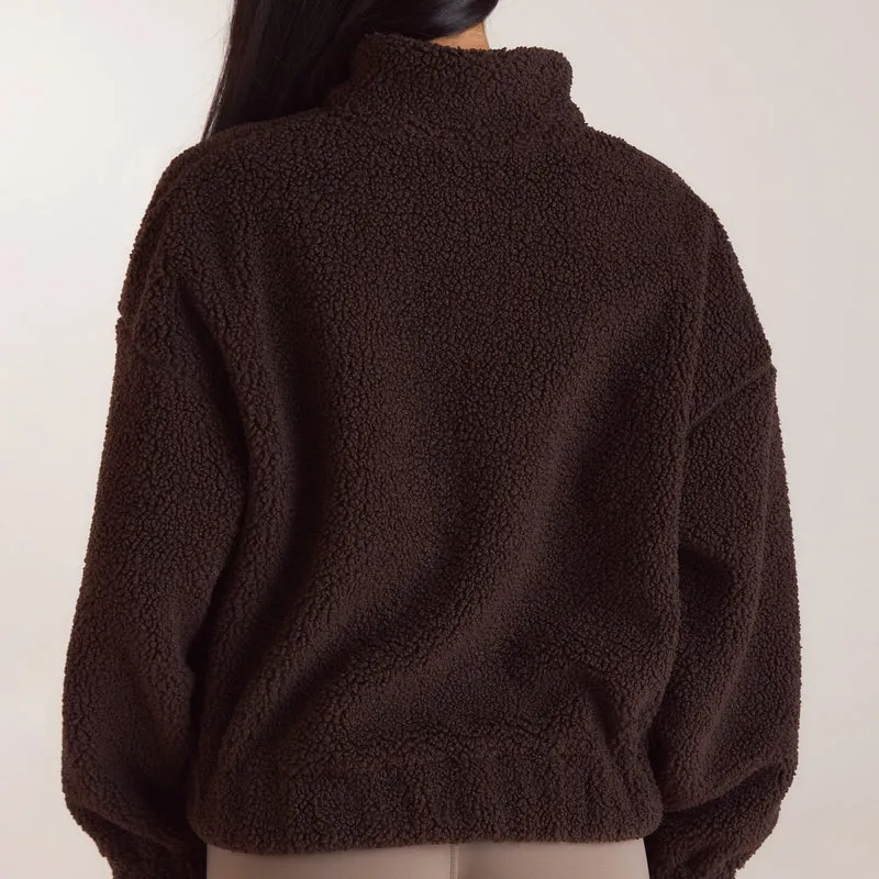 Veste en Polaire Borg - Chocolat Noir