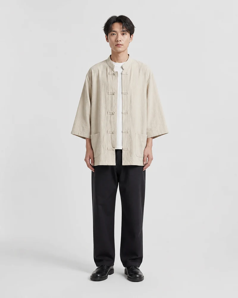 Veste chinoise homme a brandebourgs | Urara