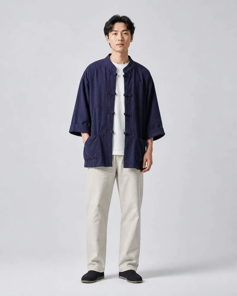 Veste chinoise homme a brandebourgs | Urara