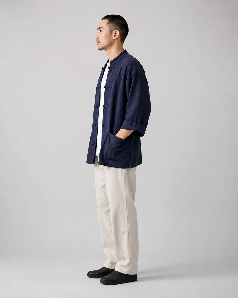 Veste chinoise homme a brandebourgs | Urara