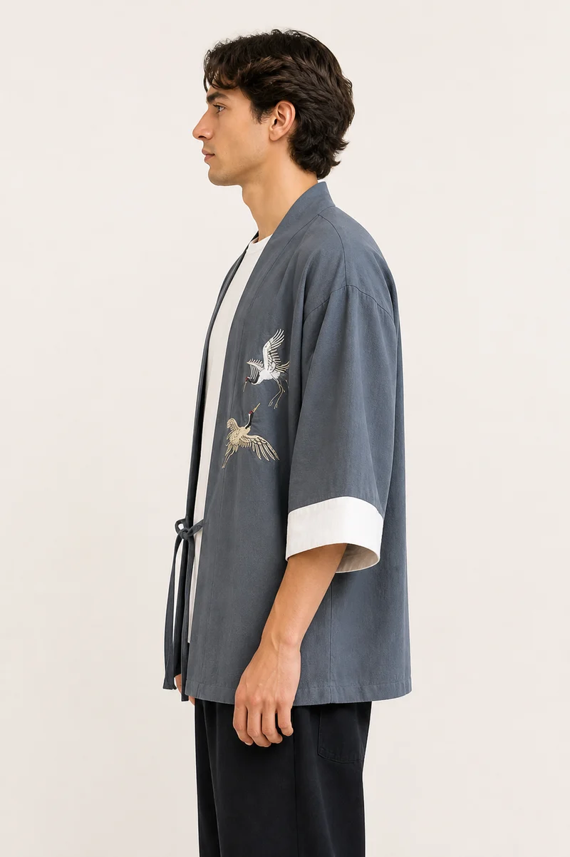 Veste kimono brodée homme | Shizu