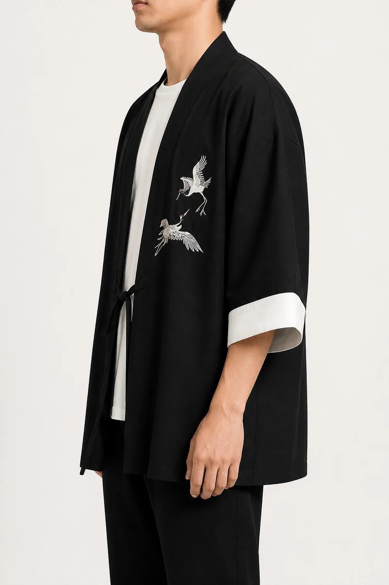 Veste kimono brodée homme | Shizu