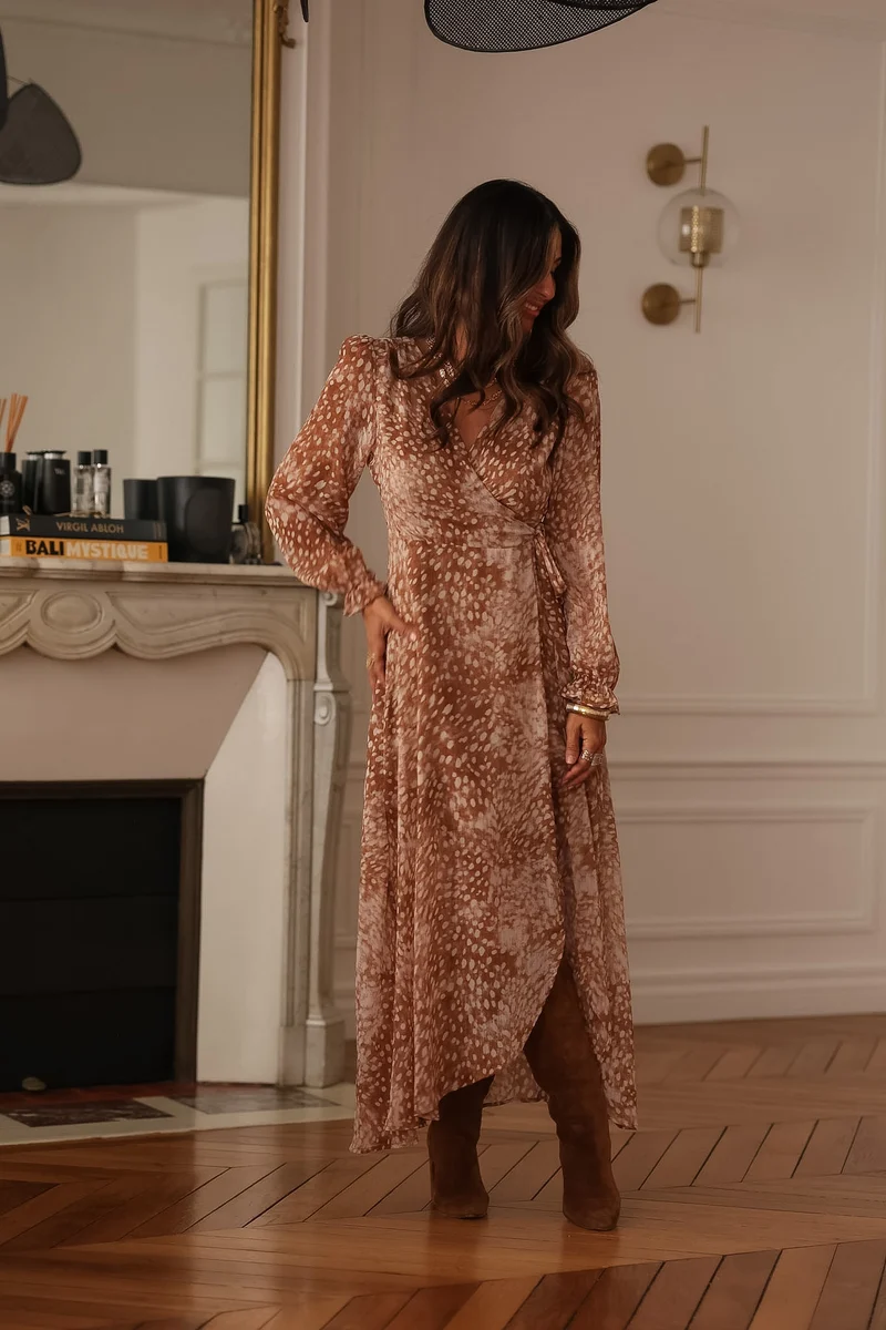 Robe longue Elva camel