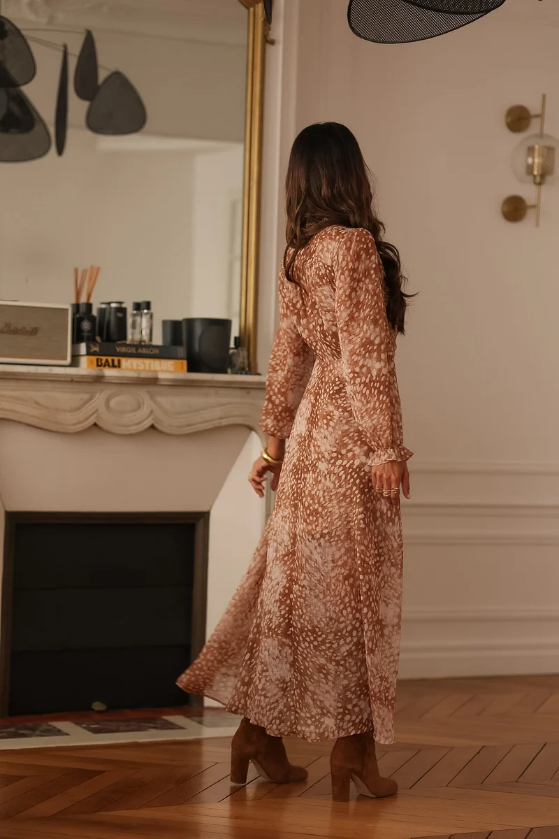 Robe longue Elva camel