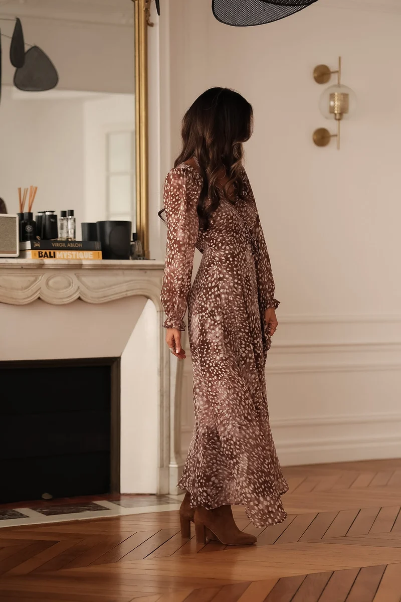 Robe longue Elva choco (Précommande)