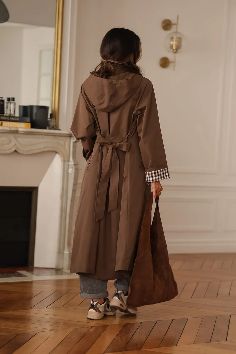 Trench long Sixtine marron