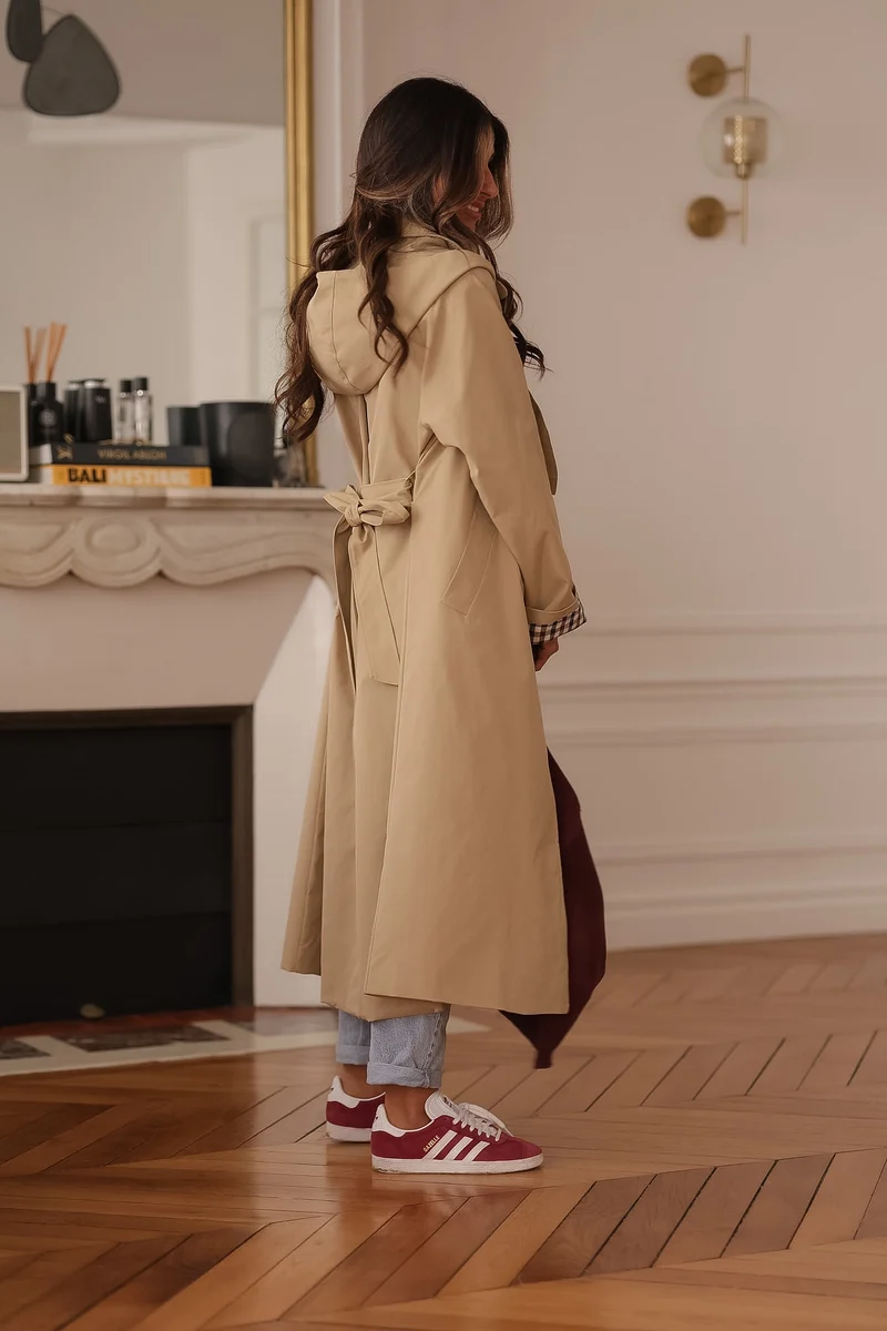 Trench long Sixtine beige