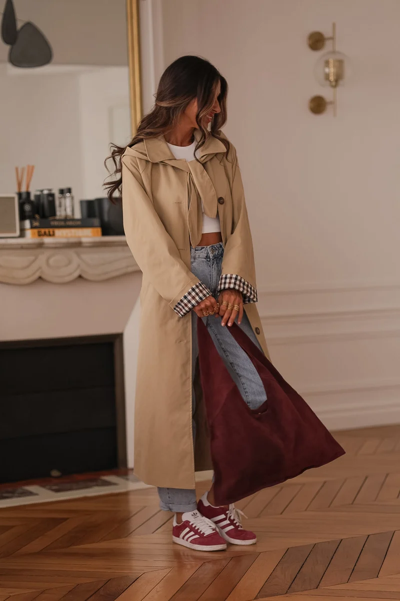 Trench long Sixtine beige