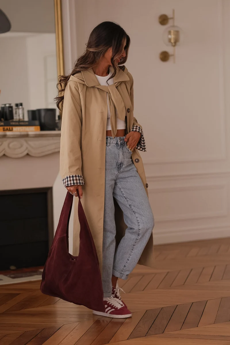 Trench long Sixtine beige