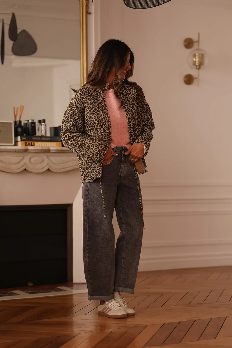 Veste Nélie matelassée leopard