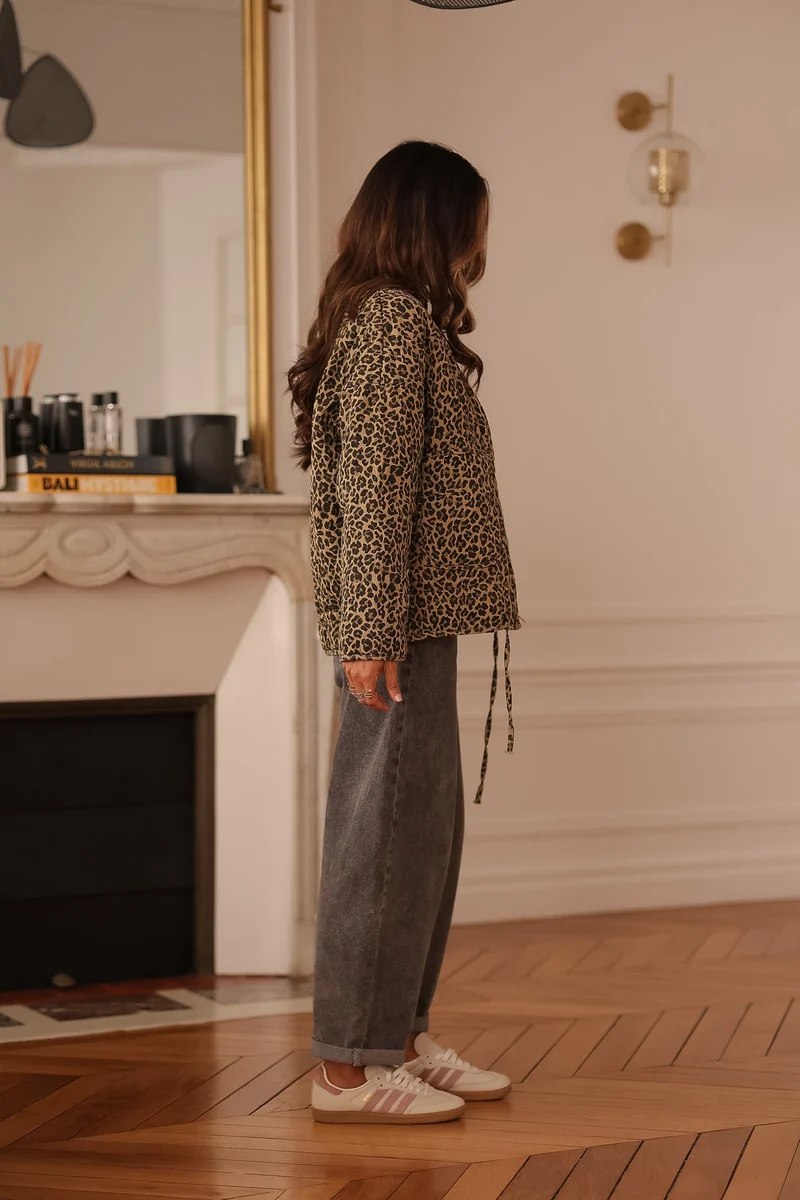 Veste Nélie matelassée leopard