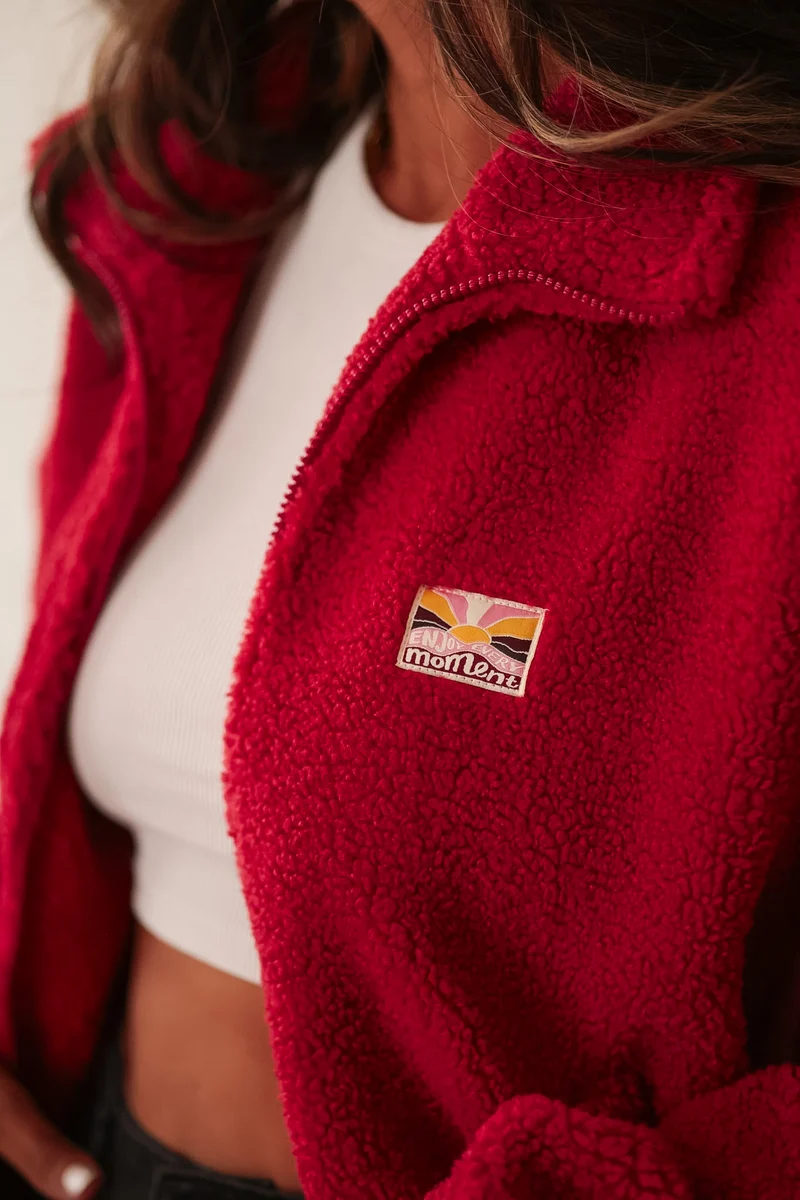 Veste polaire Gia rouge rubis