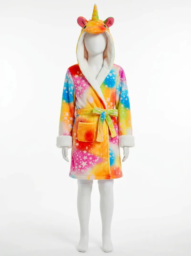 Kimono court polyester végétal pyjama licorne famille