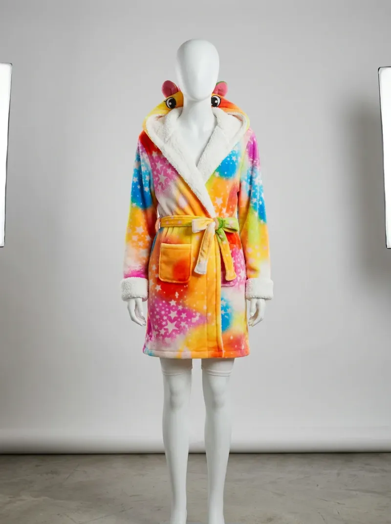 Kimono court polyester végétal pyjama licorne famille