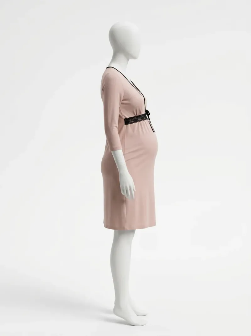 Kimono court polyester végétal maternité nuit souple