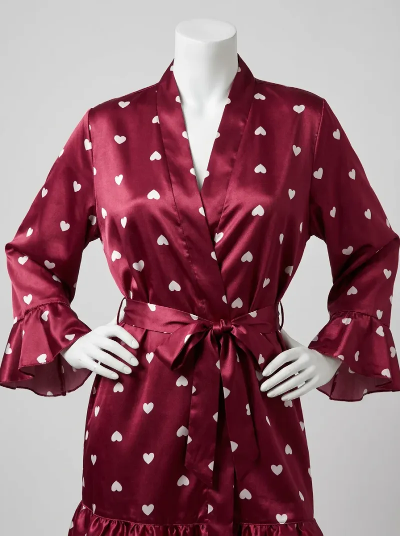 Kimono court polyester végétal fluide femme silhouette légère