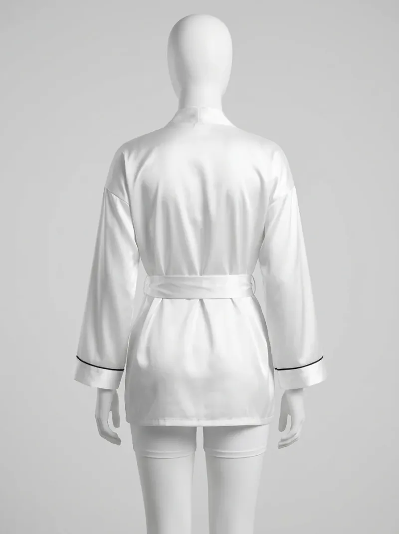 Kimono court polyester satiné élégance quotidienne femme