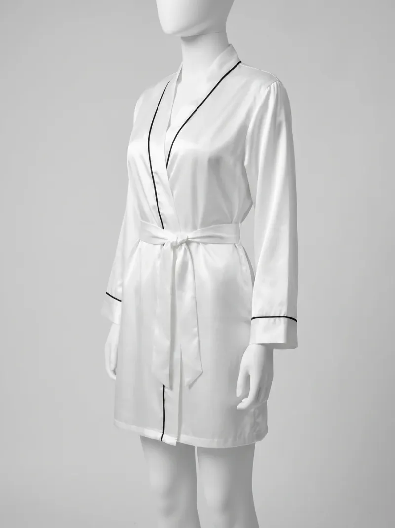 Kimono court polyester satiné élégance quotidienne femme