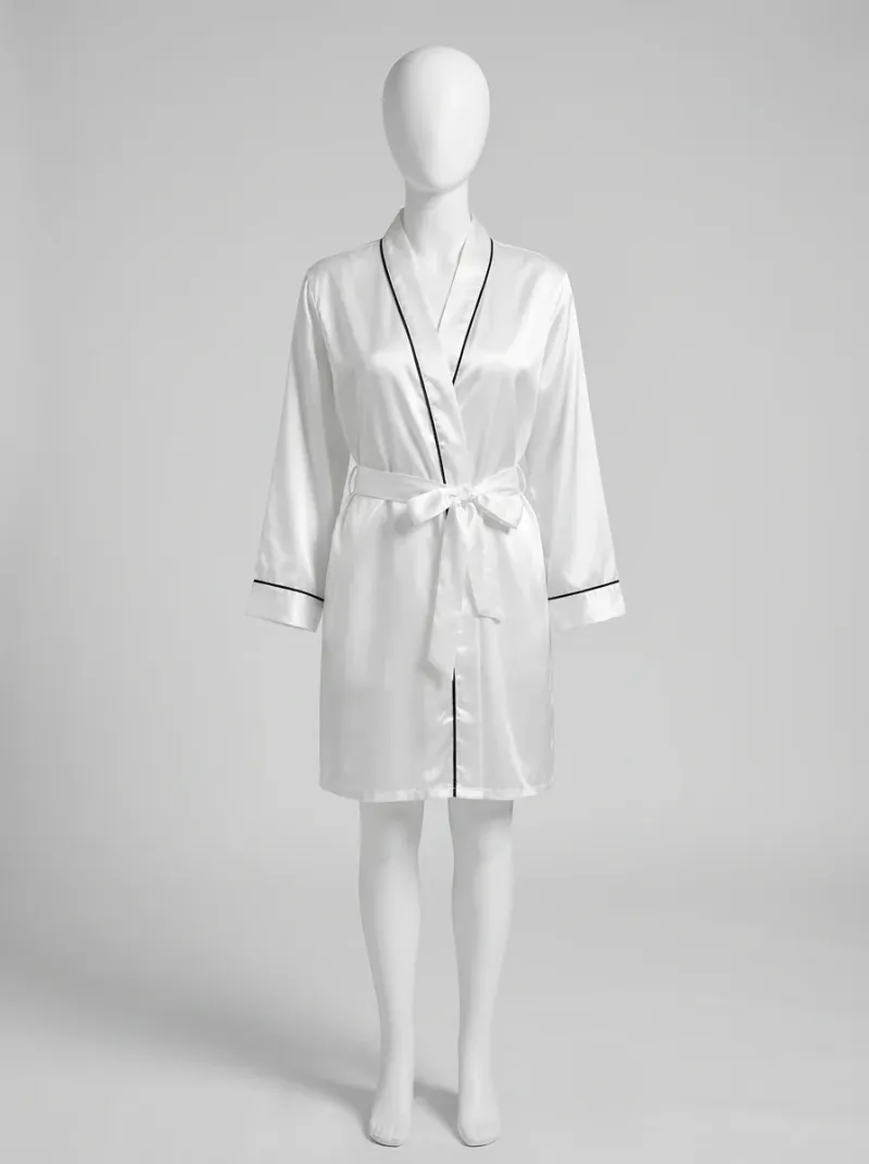 Kimono court polyester satiné élégance quotidienne femme