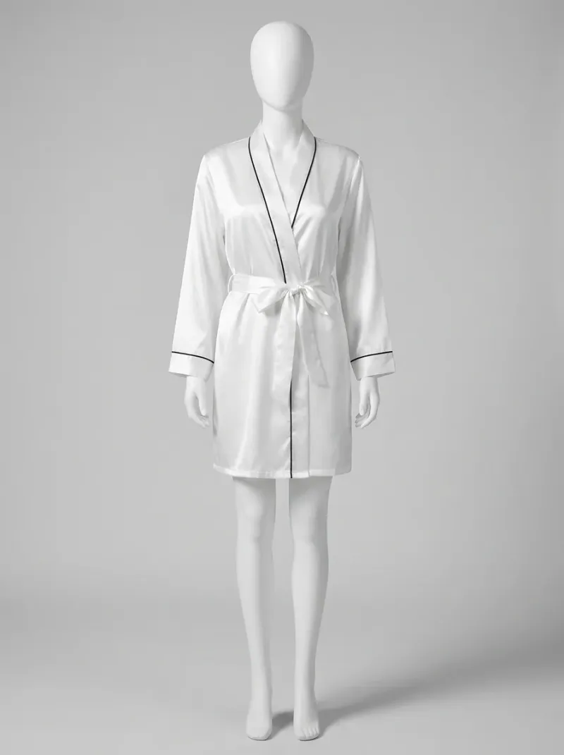 Kimono court polyester satiné élégance quotidienne femme