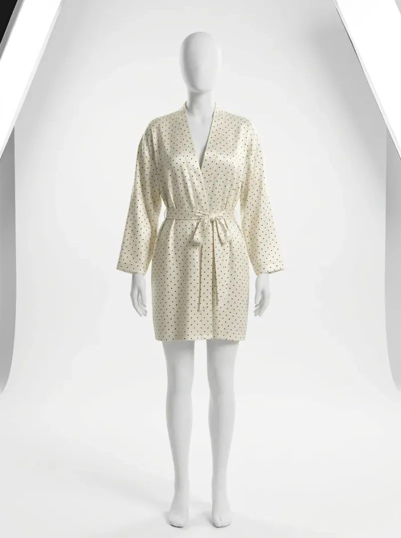 Kimono court polyester fluide intérieur femme distingué