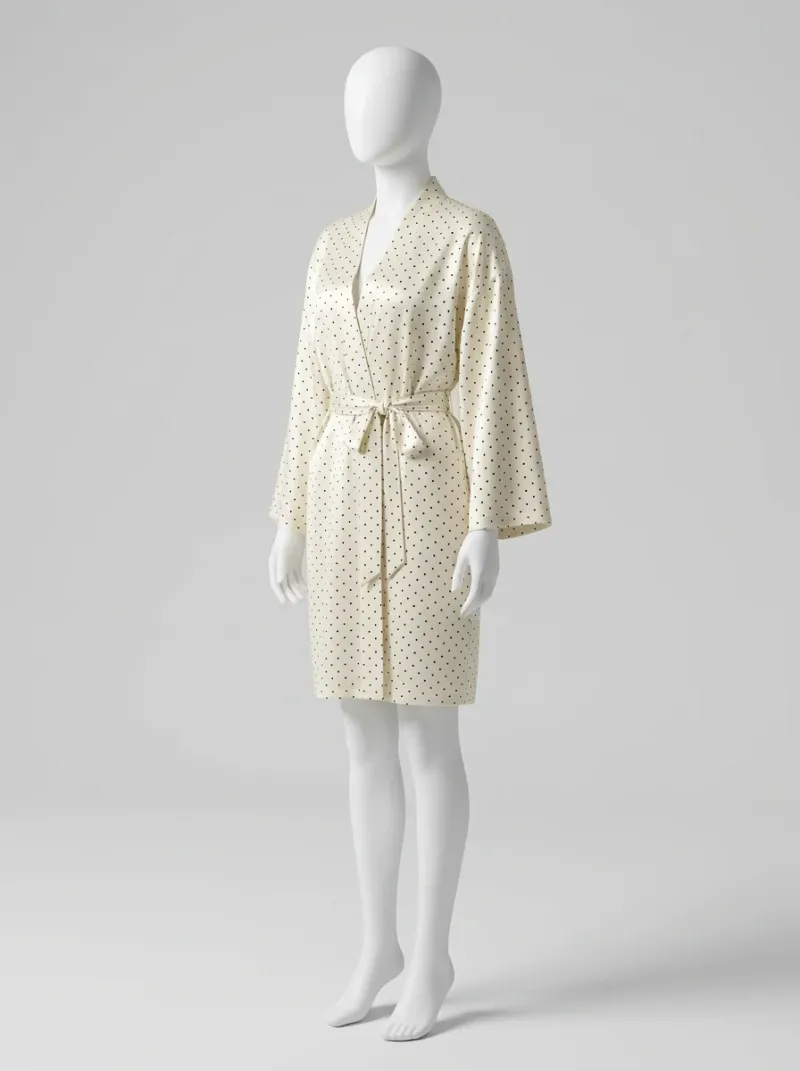 Kimono court polyester fluide intérieur femme distingué