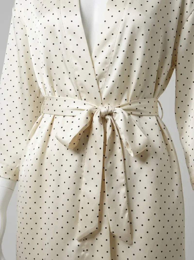 Kimono court polyester fluide intérieur femme distingué