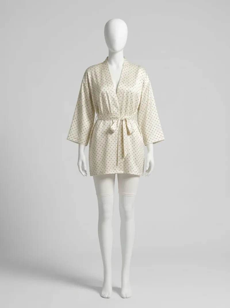 Kimono court polyester fluide intérieur femme distingué