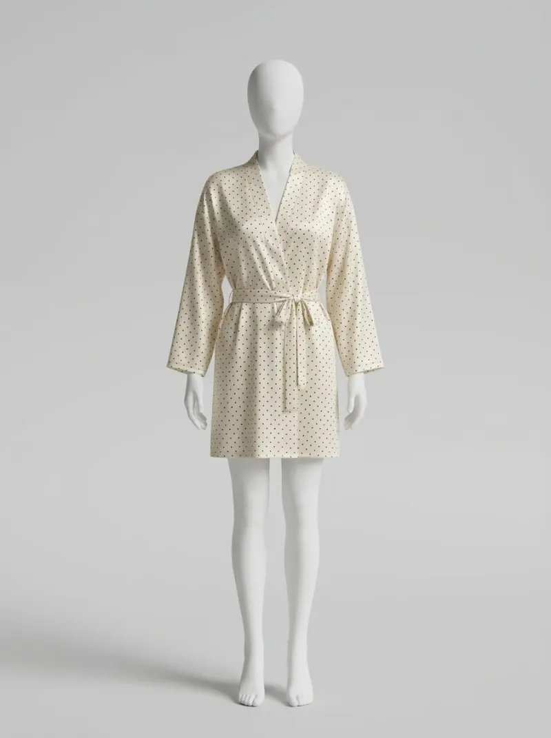 Kimono court polyester fluide intérieur femme distingué