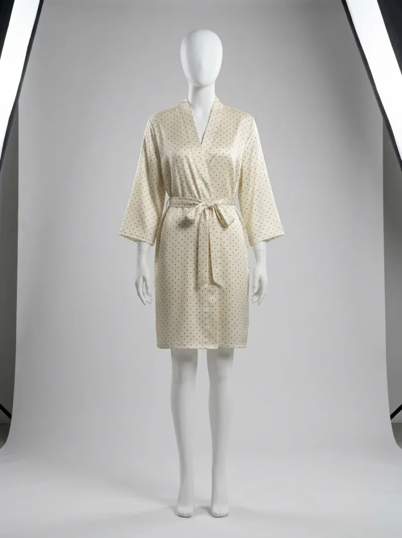 Kimono court polyester fluide intérieur femme distingué