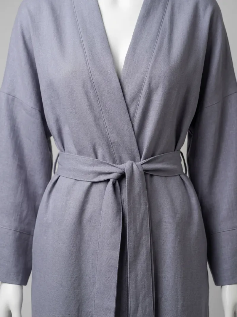 Kimono court polyester léger peignoir sortie bain femme