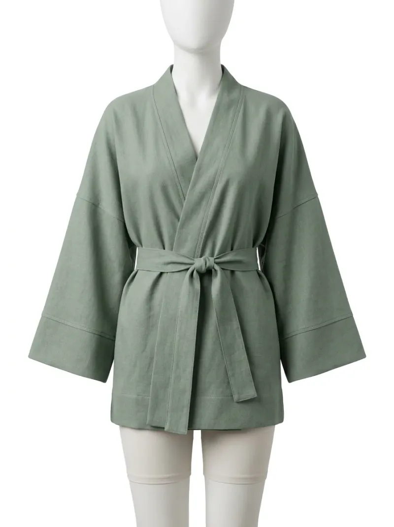 Kimono court coton 100% peignoir femme confort