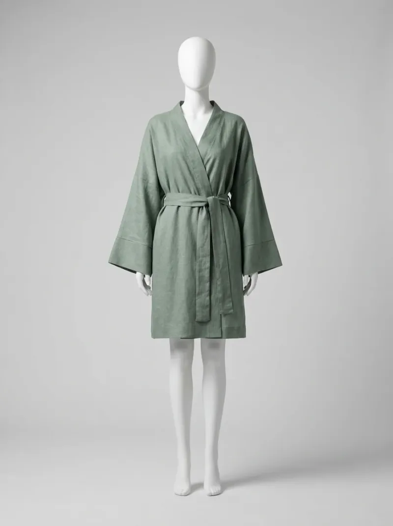 Kimono court coton 100% peignoir femme confort