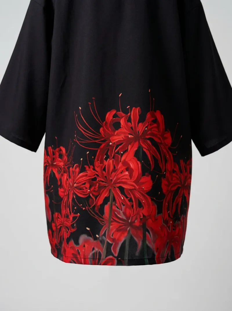 Kimono court coton polyester kitsune folklore japonais