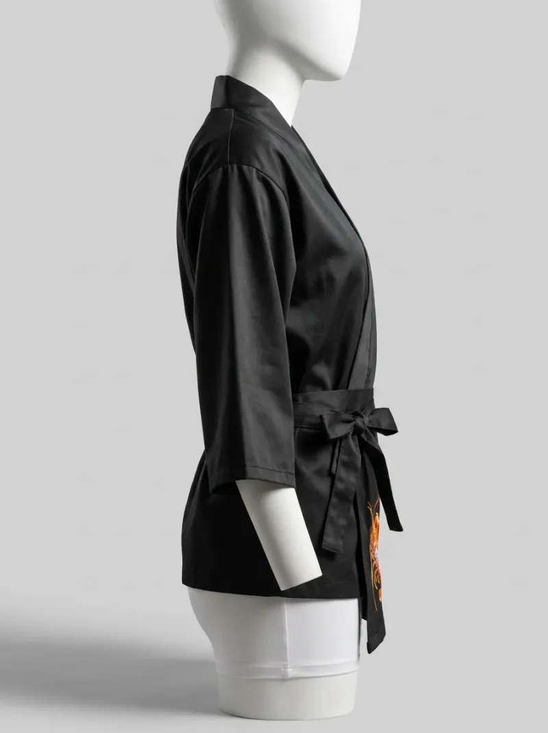 Kimono court polyester satiné cuisine femme professionnel