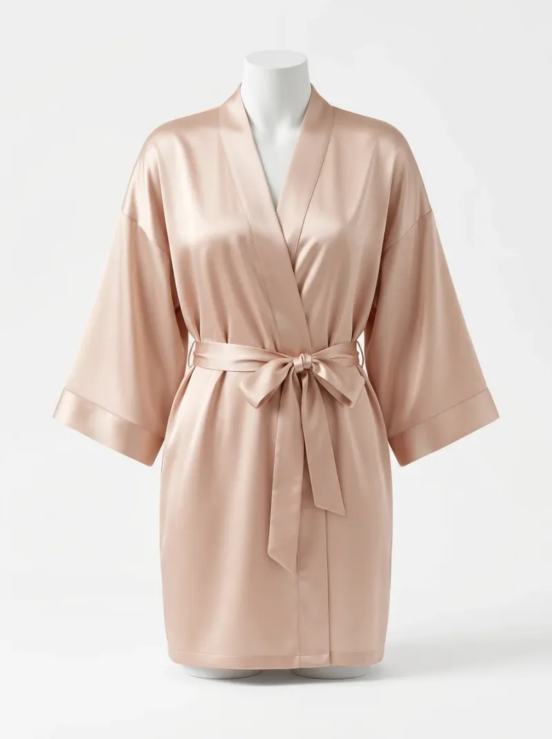 Kimono court polyester spandex nuit femme raffiné