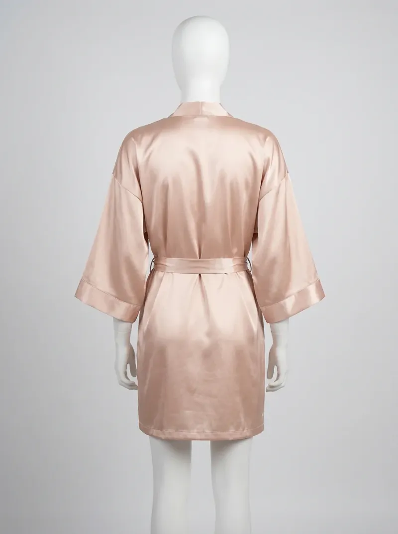 Kimono court polyester spandex nuit femme raffiné