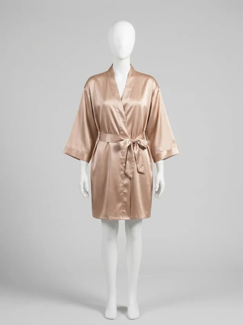 Kimono court polyester spandex nuit femme raffiné