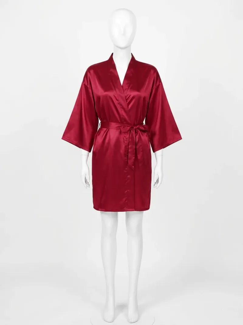 Kimono court polyester lisse intérieur femme élégante