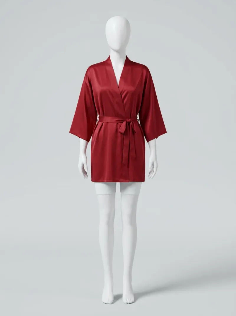 Kimono court polyester lisse intérieur femme élégante