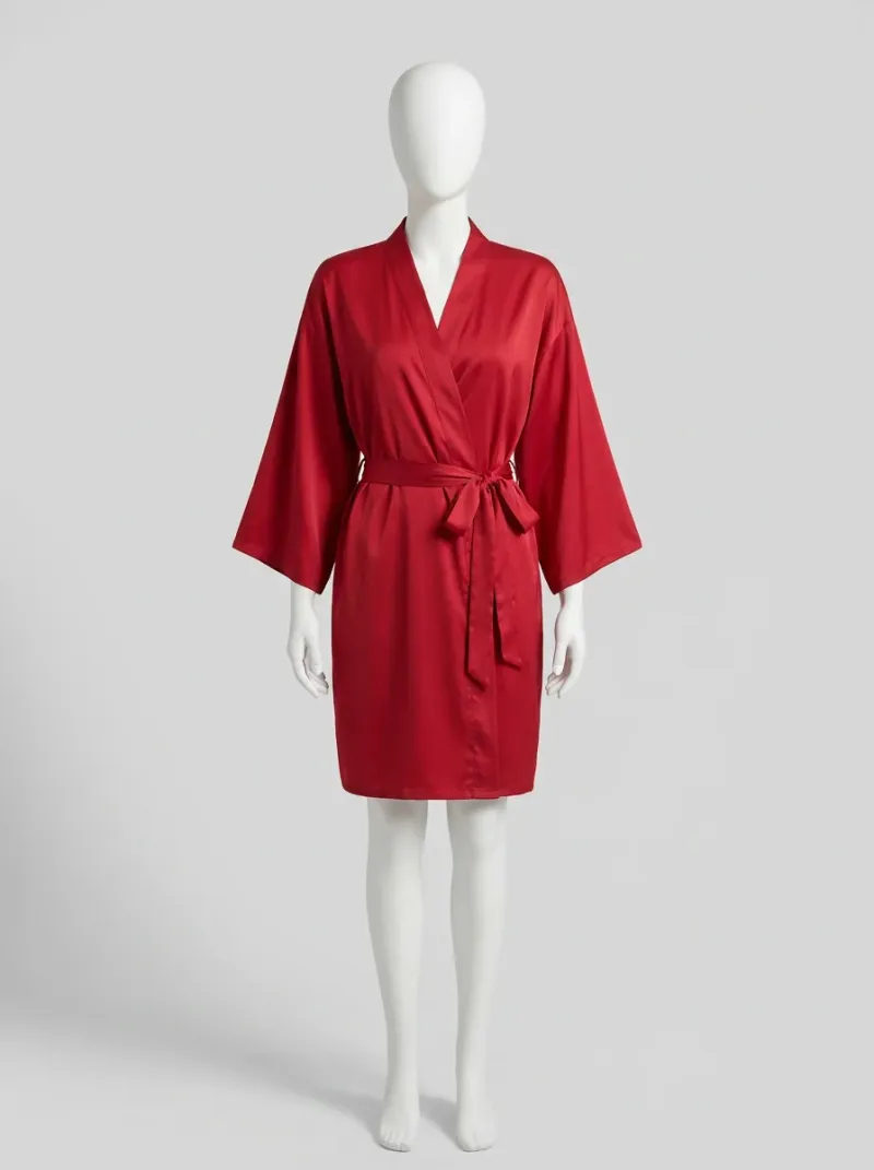 Kimono court polyester lisse intérieur femme élégante
