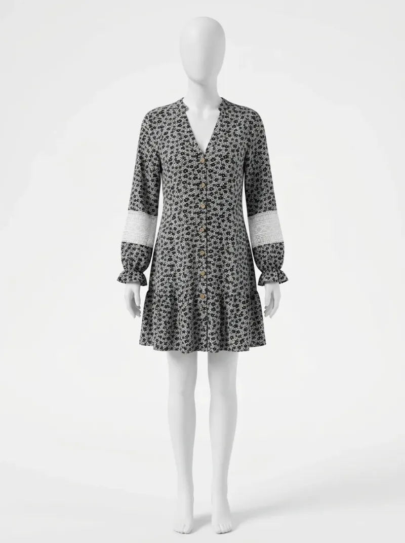 Kimono court polyester léger pois femme décontracté